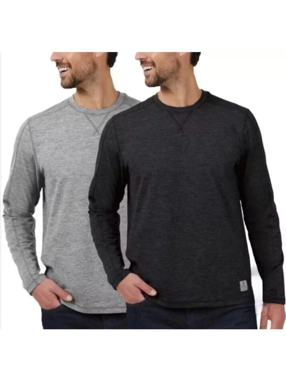 Rugged Elements Men's M Long-Sleeve Performance Crewneck Shirts Gray & Black